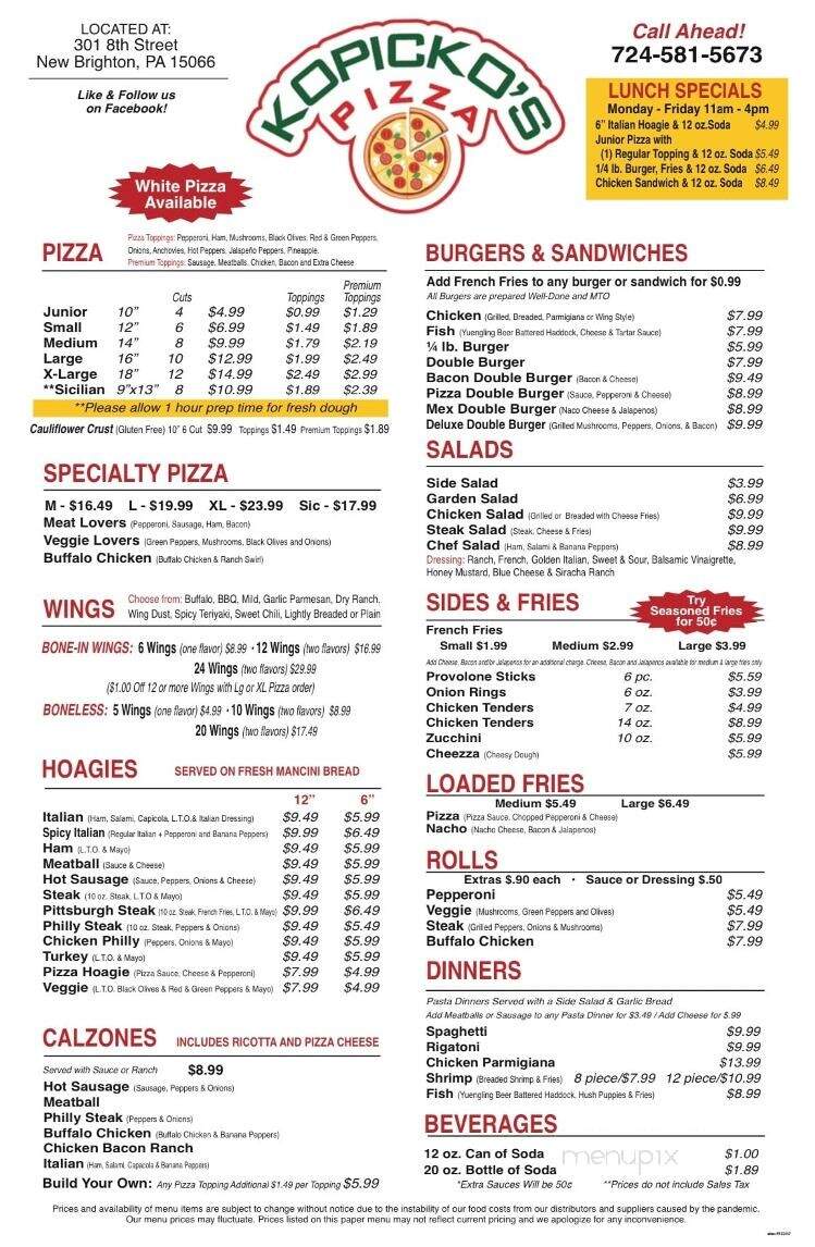 Kopicko's Pizza - New Brighton, PA