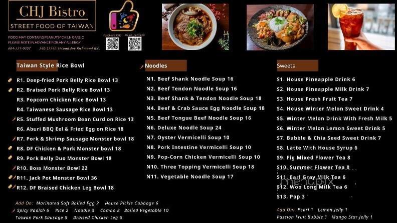 Chj Bistro - Richmond, BC menu_pic