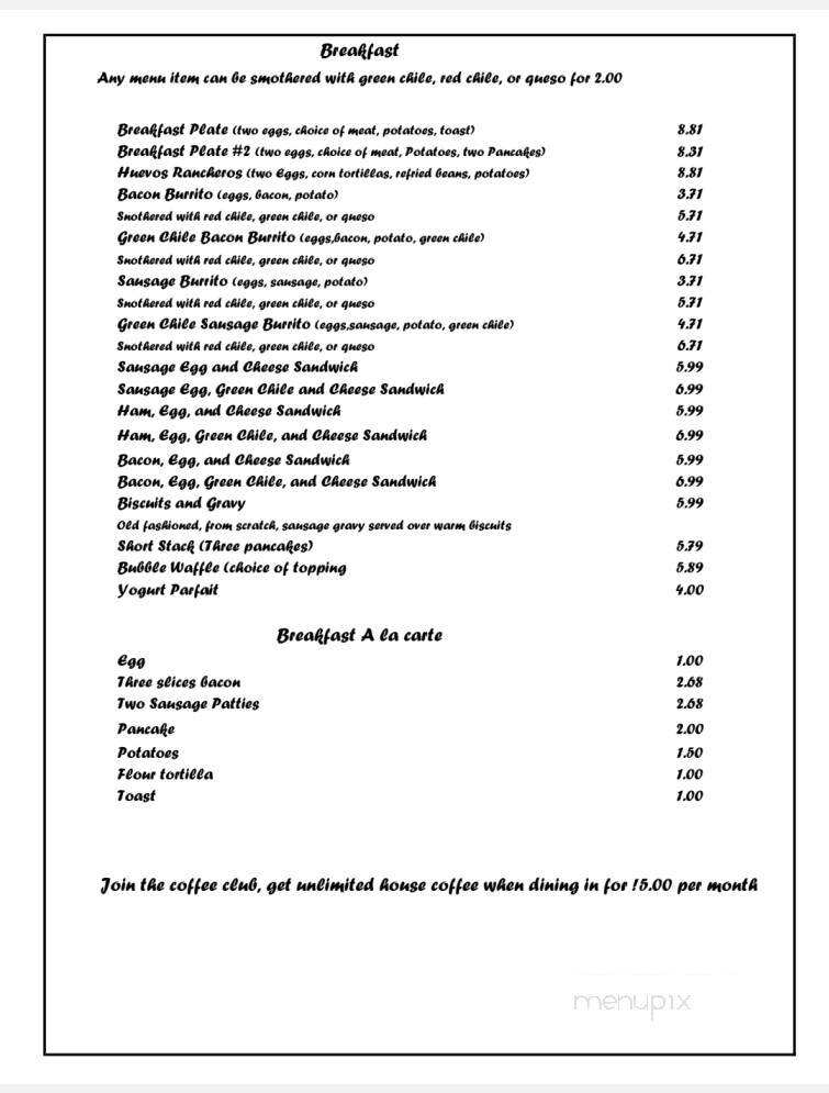 The Daily Grind On the Go - Fort Sumner, NM menu_pic