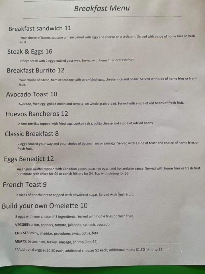 Salty Frog's Bar & Grill - Key West, FL menu_pic