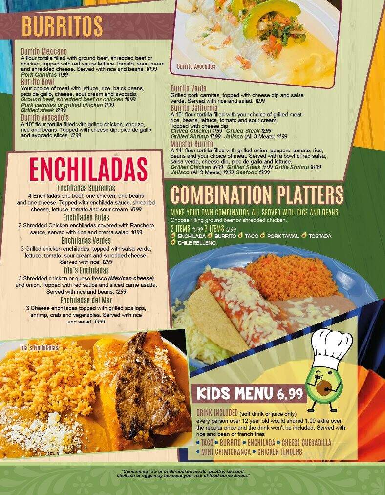 Avocados Mexican Grill - Wisconsin Rapids, WI menu_pic