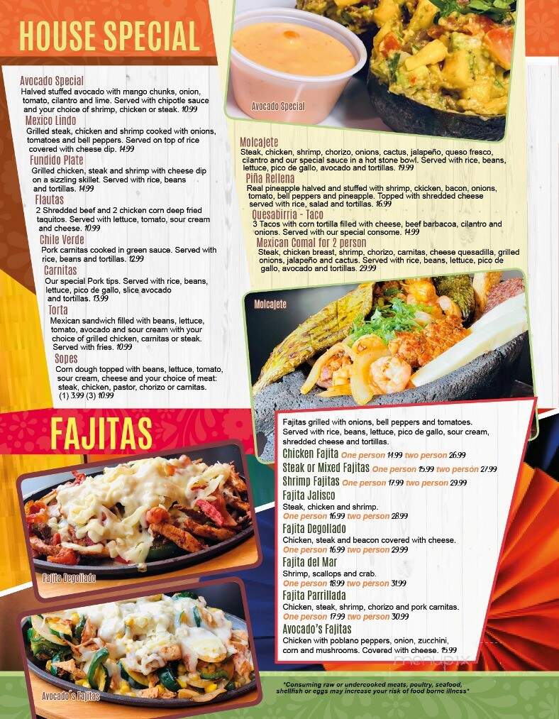 Avocados Mexican Grill - Wisconsin Rapids, WI menu_pic