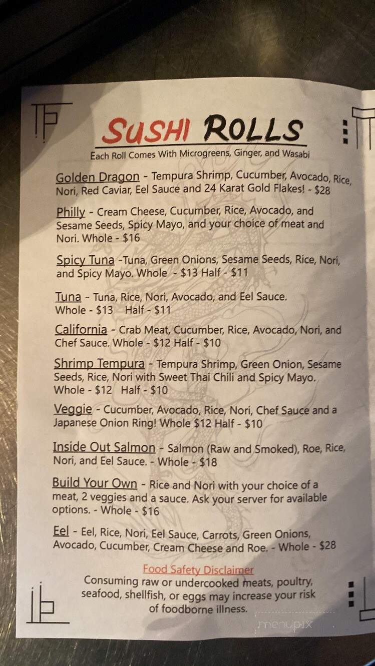Yo Sushimi - West Branch, MI menu_pic