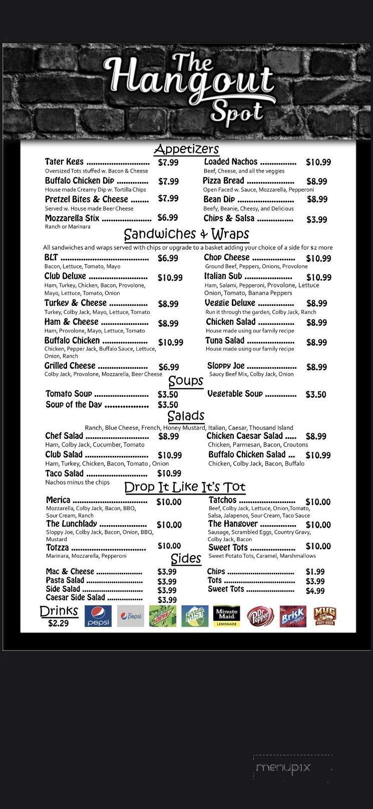 The Hangout Spot by Drop It Like It's Tot - New Haven, IN menu_pic