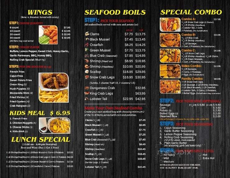 The Rolling Crab Seafood & Wings - Plant City, FL menu_pic