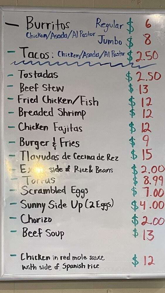 Chicano El Primo - Columbia, SC menu_pic