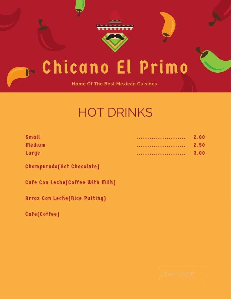 Chicano El Primo - Columbia, SC menu_pic