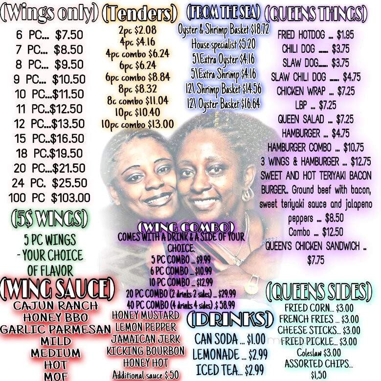 Queen's Wings & Things - Patterson, GA menu_pic