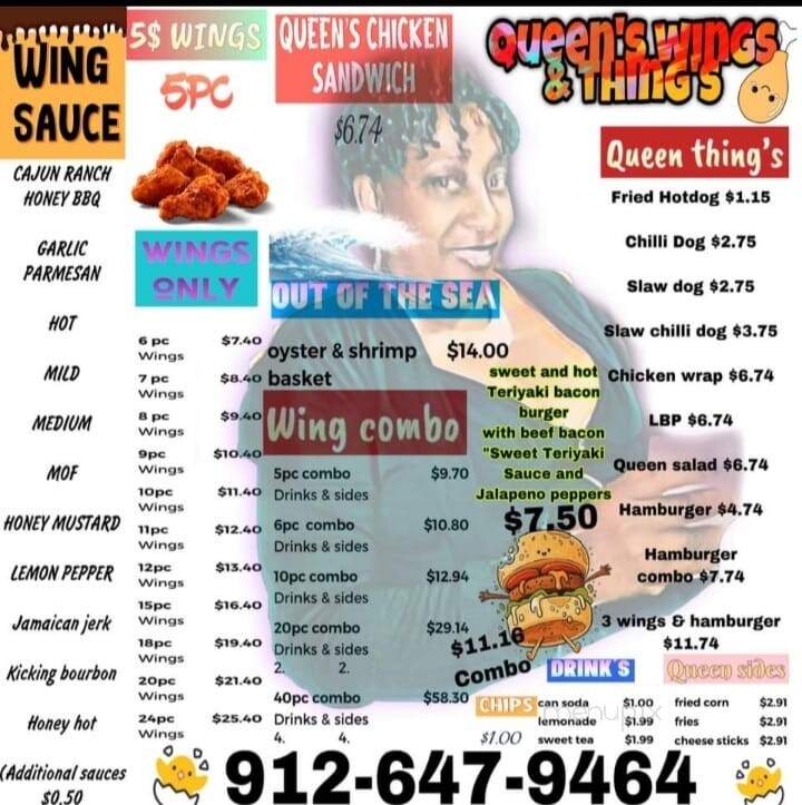 Queen's Wings & Things - Patterson, GA menu_pic