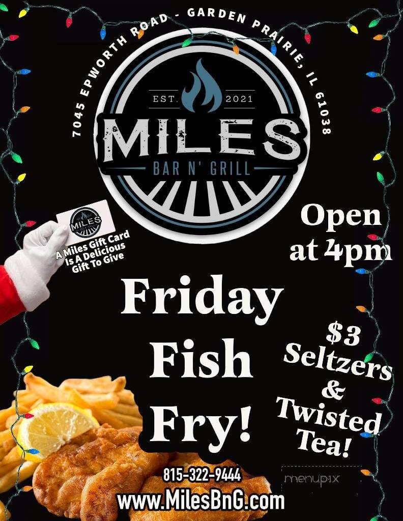 Miles Bar N' Grill - Garden Prairie, IL menu_pic