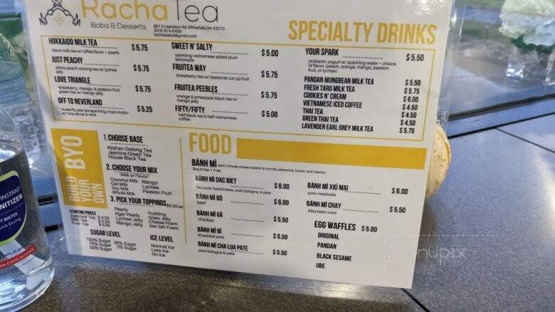 Racha Tea Boba and Desserts - Columbus, OH menu_pic
