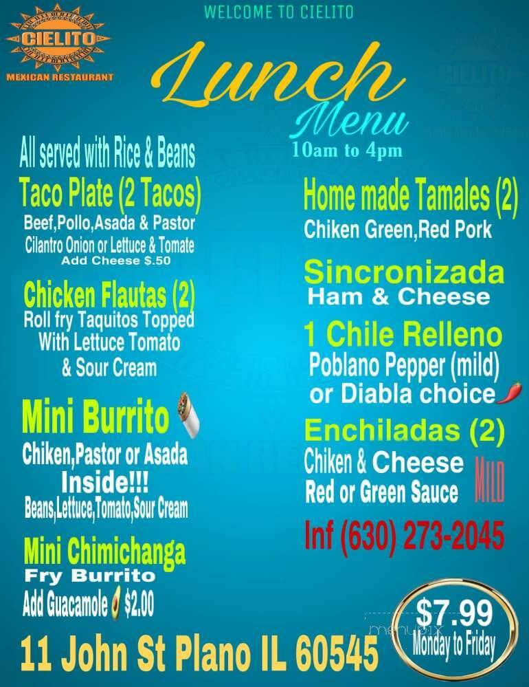 Cielito Mexican Restaurant - Plano, IL