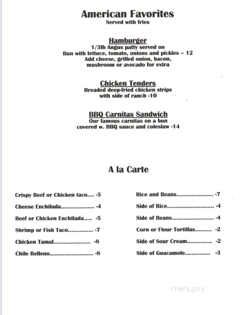 Martha's Kitchen - Cromberg, CA menu_pic