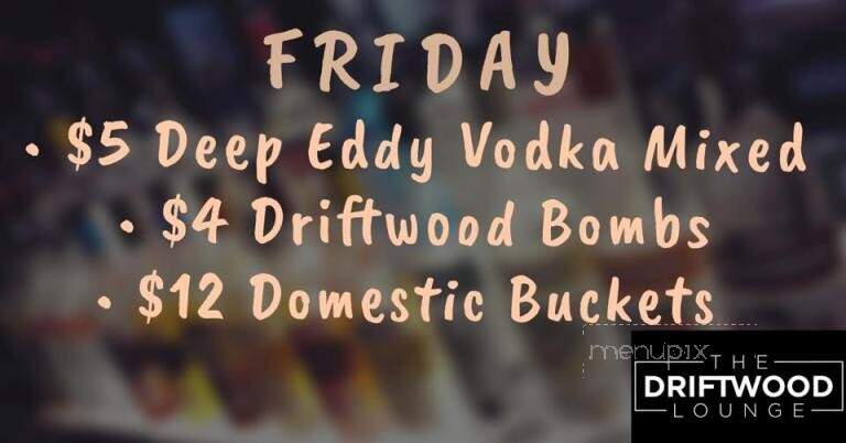 Driftwood Lounge - Wahpeton, ND menu_pic