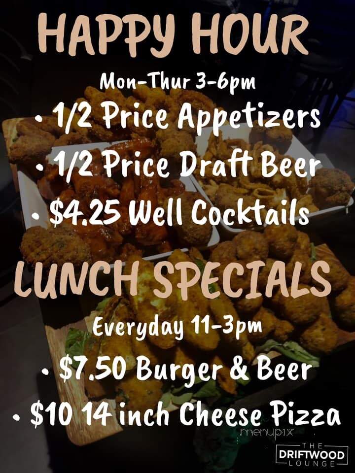 Driftwood Lounge - Wahpeton, ND menu_pic