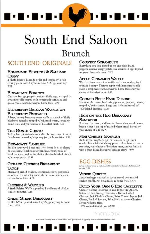 Southend Saloon - Northfield, OH menu_pic