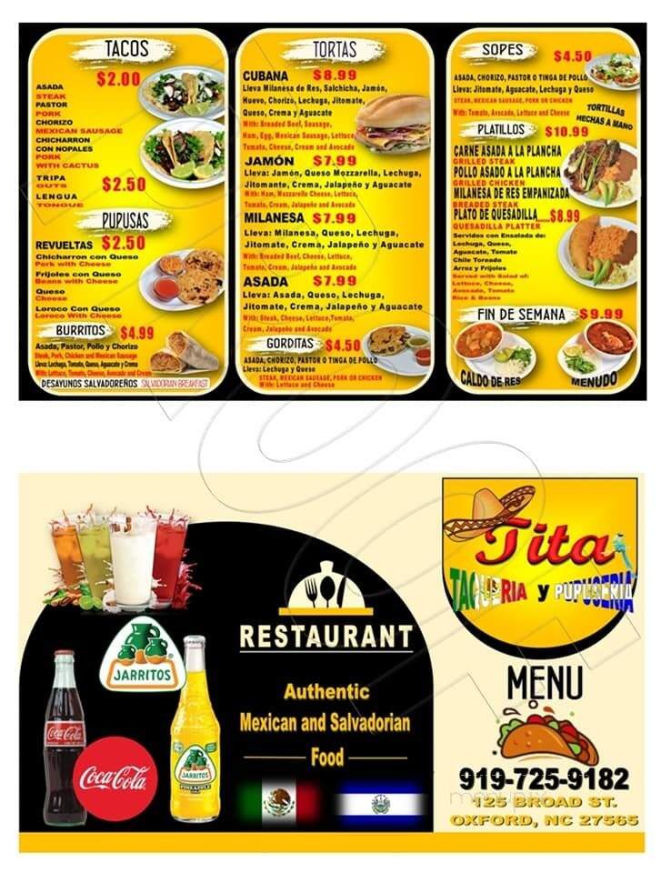 Taqueria y Pupuseria Tita - Oxford, NC menu_pic