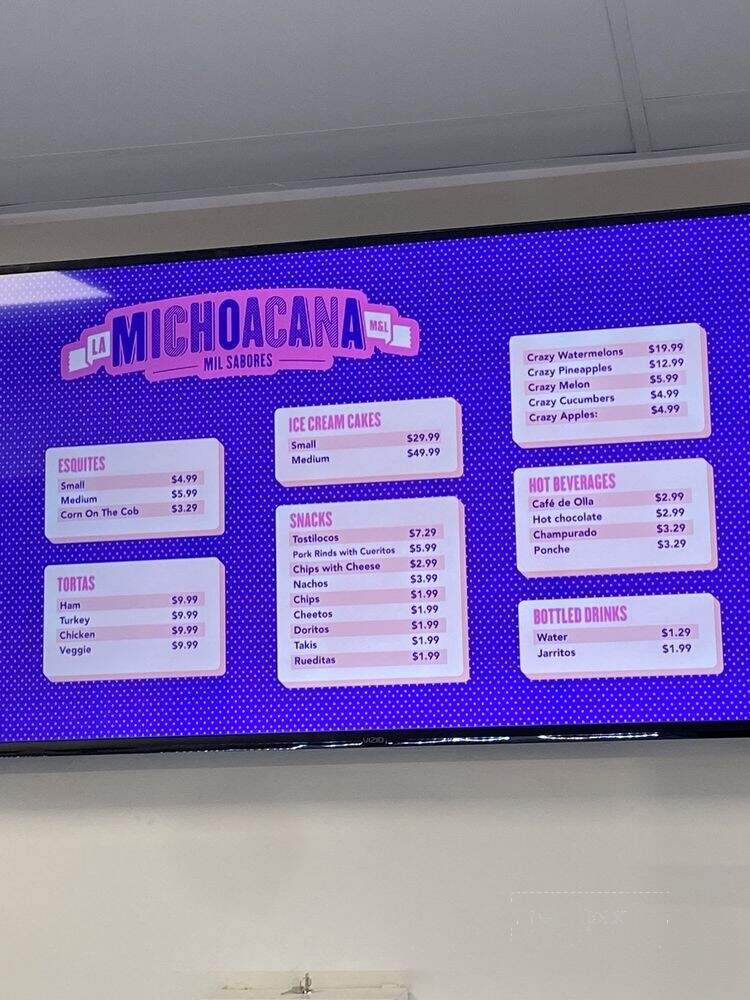 La Michoacana Mil Sabores - Hawthorne, CA menu_pic