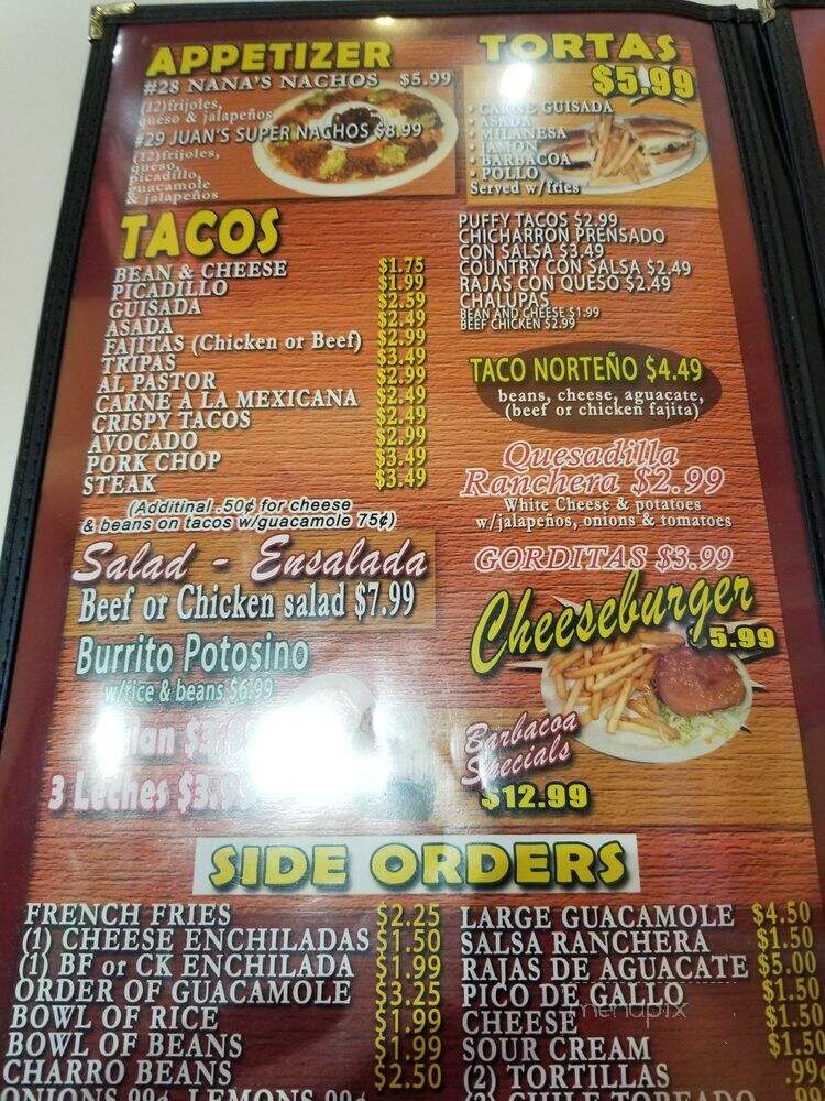 Taqueria El Patron - San Antonio, TX menu_pic