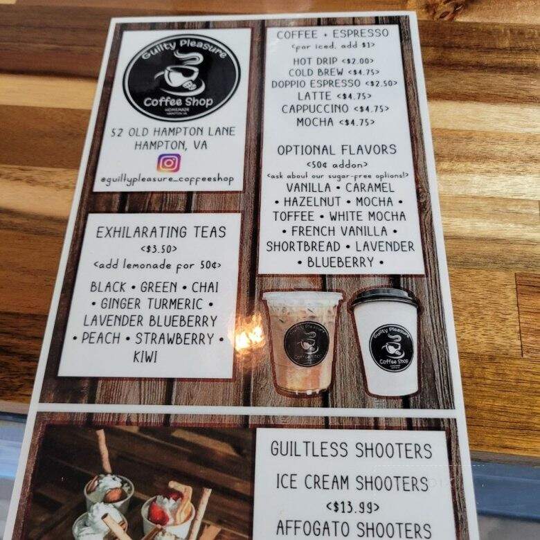 Guilty Pleasure Coffee - Hampton, VA menu_pic