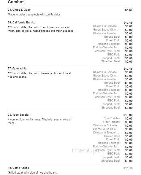 Mr. Pete's Mexican Grill - Independence, IA menu_pic