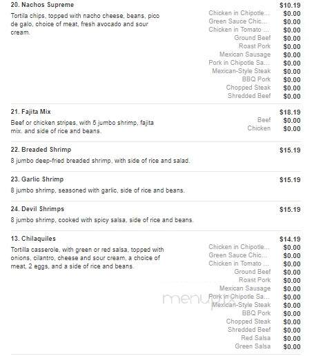 Mr. Pete's Mexican Grill - Independence, IA menu_pic