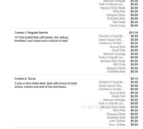 Mr. Pete's Mexican Grill - Independence, IA menu_pic