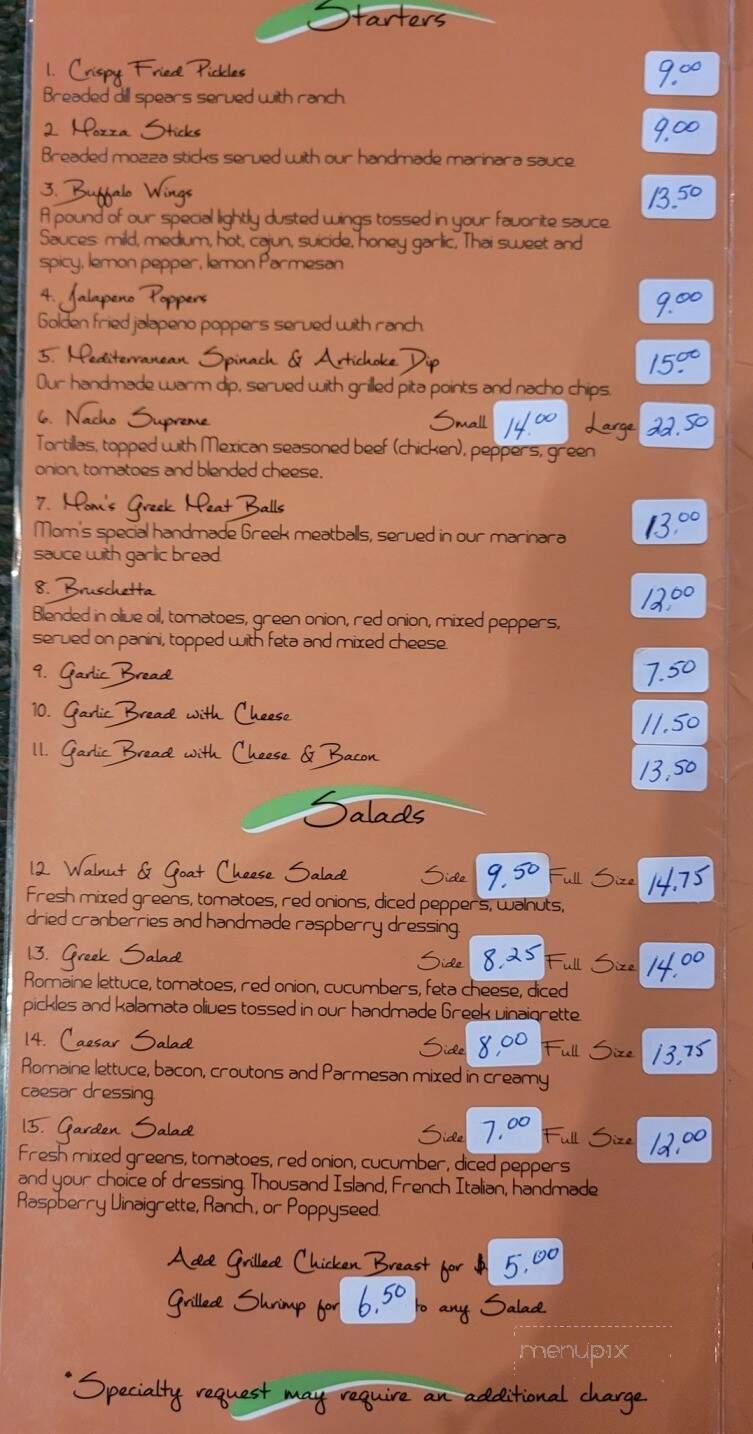 Your Place Eatery and Bar - Sarnia, ON menu_pic