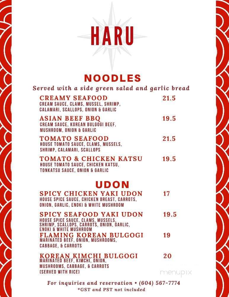 Haru Fusion Cuisine - Squamish, BC