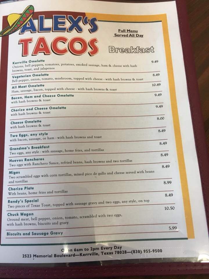 Alex's Taco's - Kerrville, TX