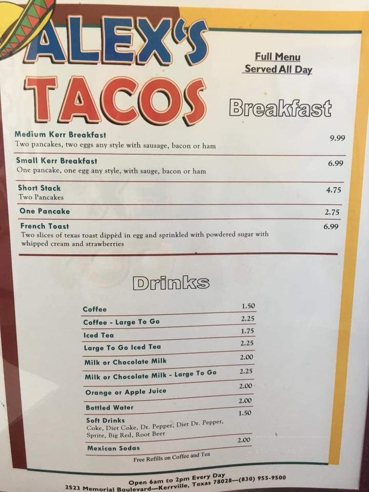 Alex's Taco's - Kerrville, TX