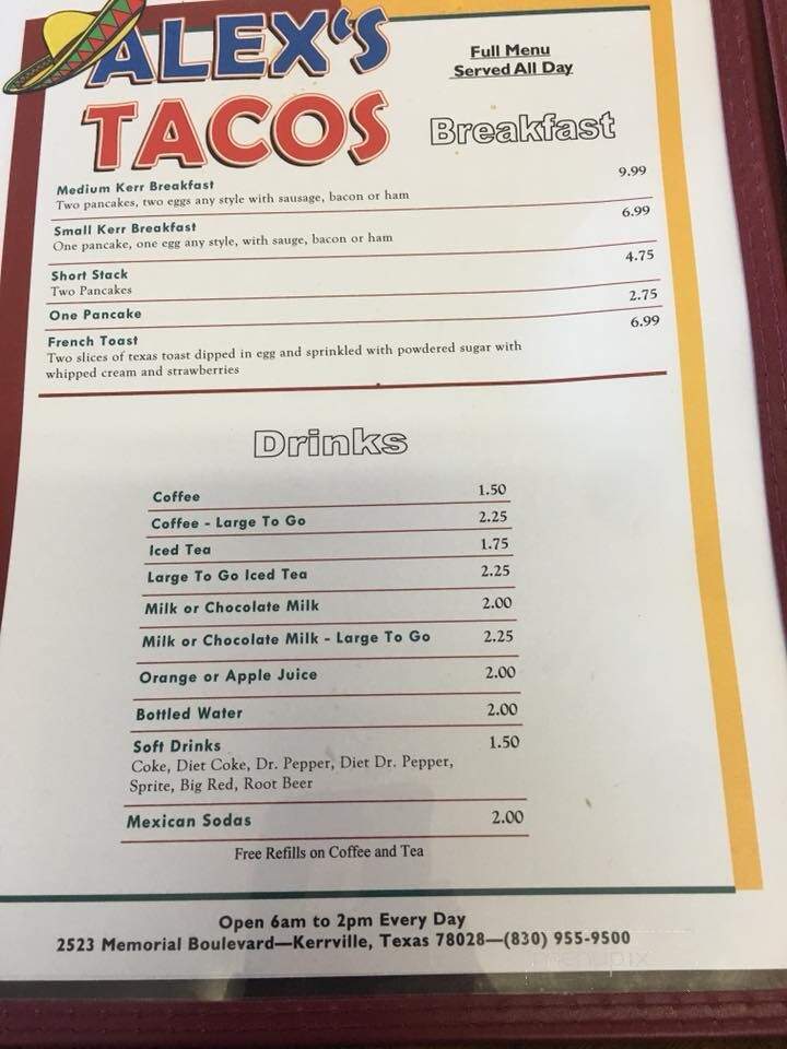 Alex's Taco's - Kerrville, TX