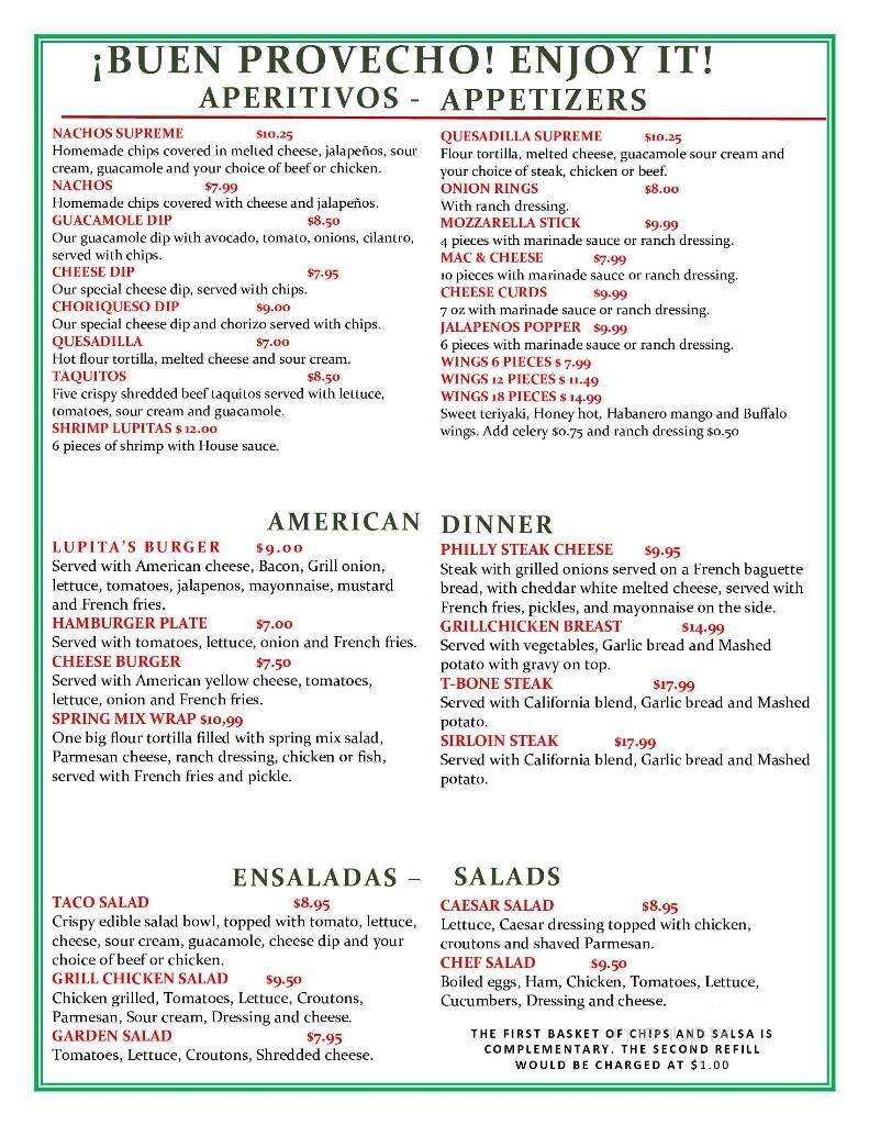 The Mexican Firehouse - Saukville, WI menu_pic
