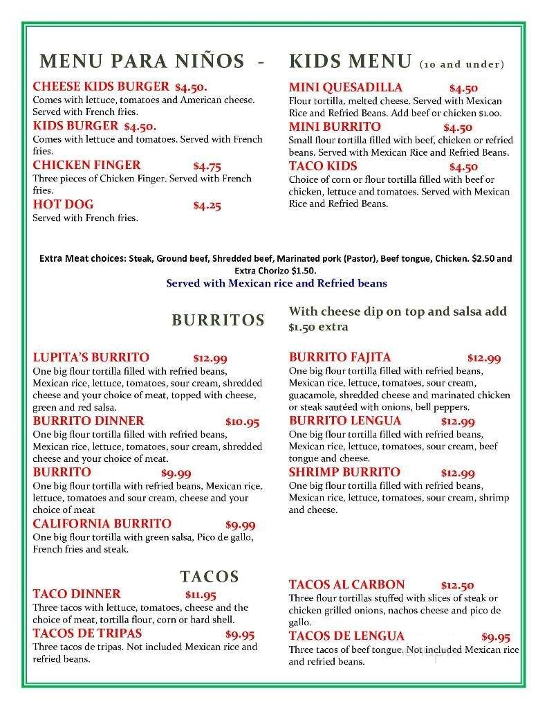 The Mexican Firehouse - Saukville, WI menu_pic