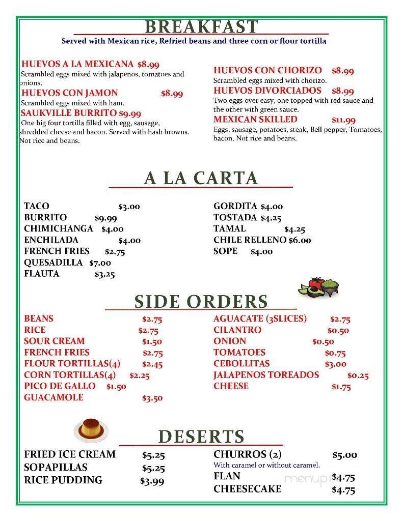 The Mexican Firehouse - Saukville, WI menu_pic