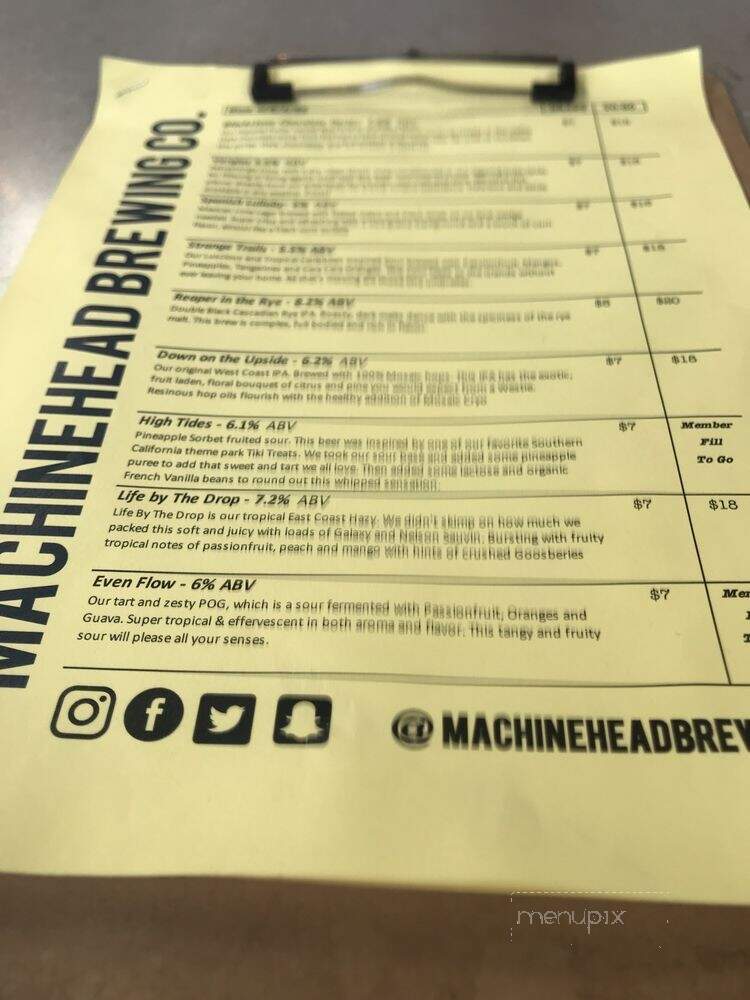 MachineHead Brewing - Clovis, CA menu_pic