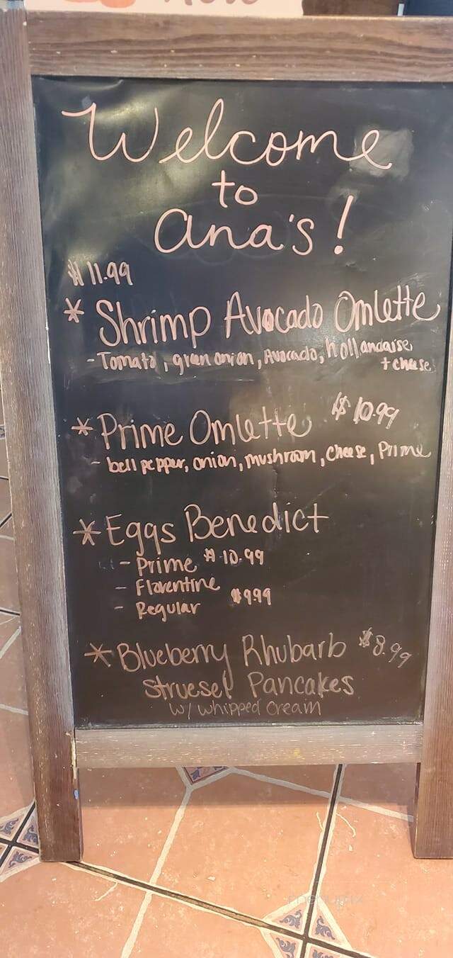 Ana's Cafe - Fallon, NV menu_pic