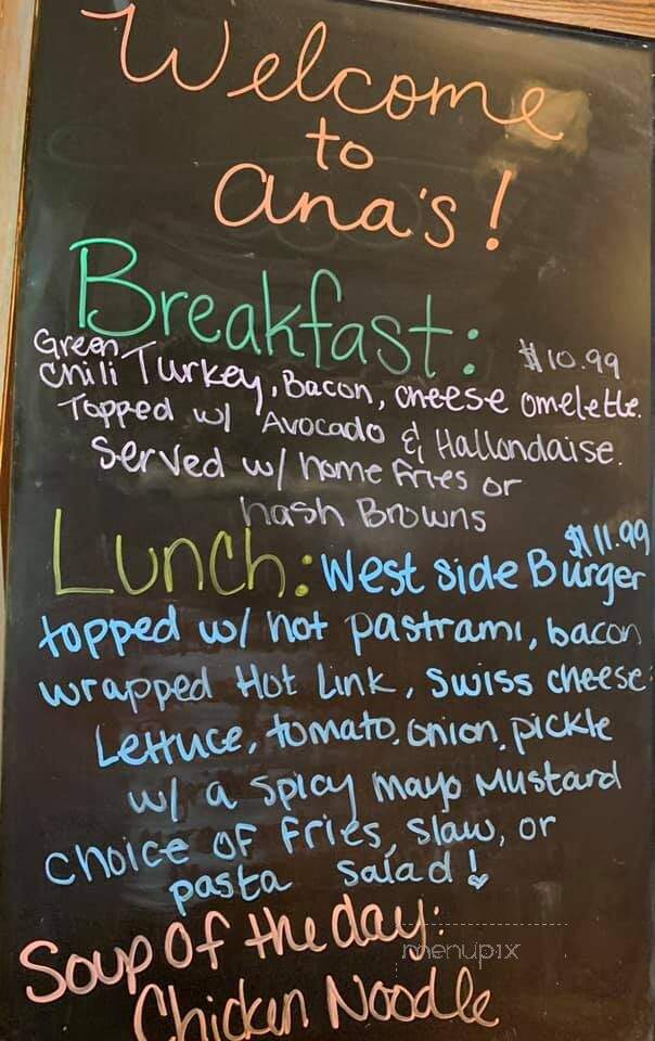 Ana's Cafe - Fallon, NV menu_pic