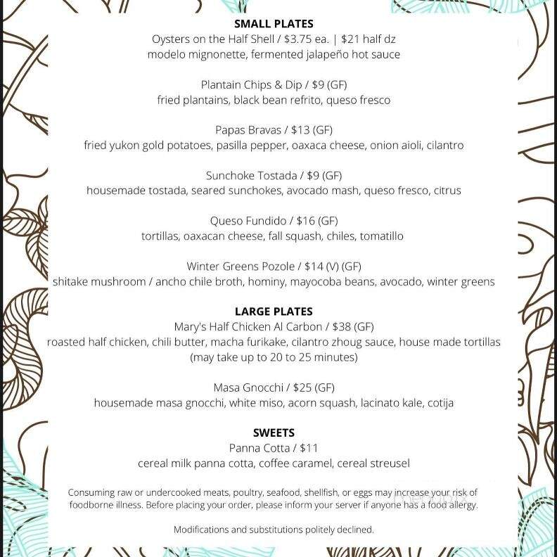 Oculto - Castro Valley, CA menu_pic