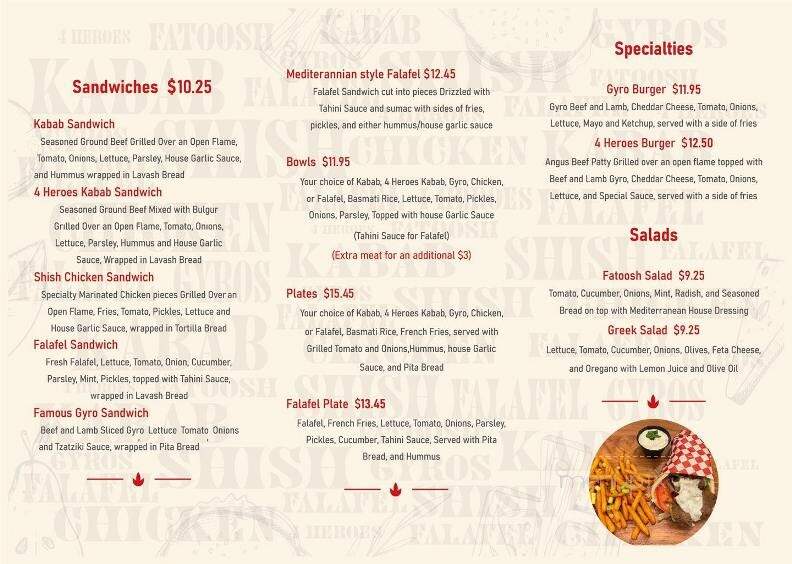 4 Heroes Grill - Rocklin, CA menu_pic