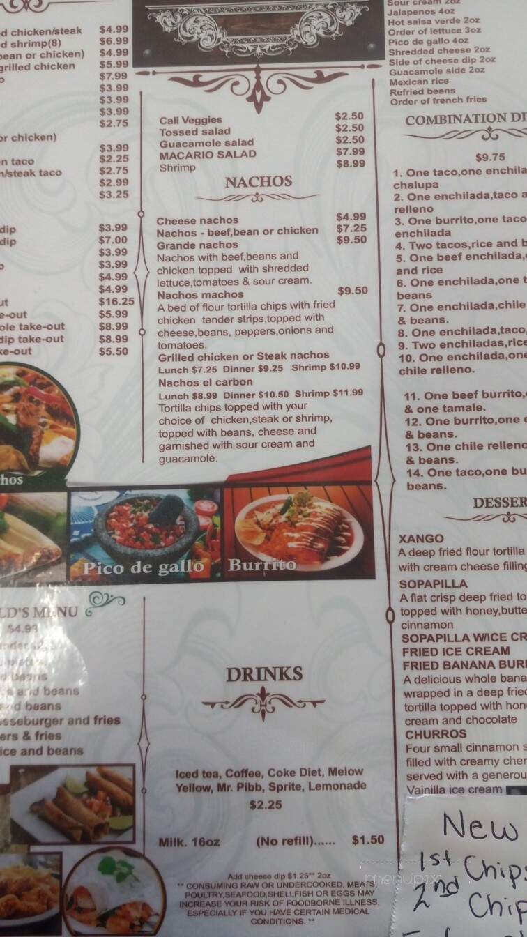 Buena Vista - Double Springs, AL menu_pic