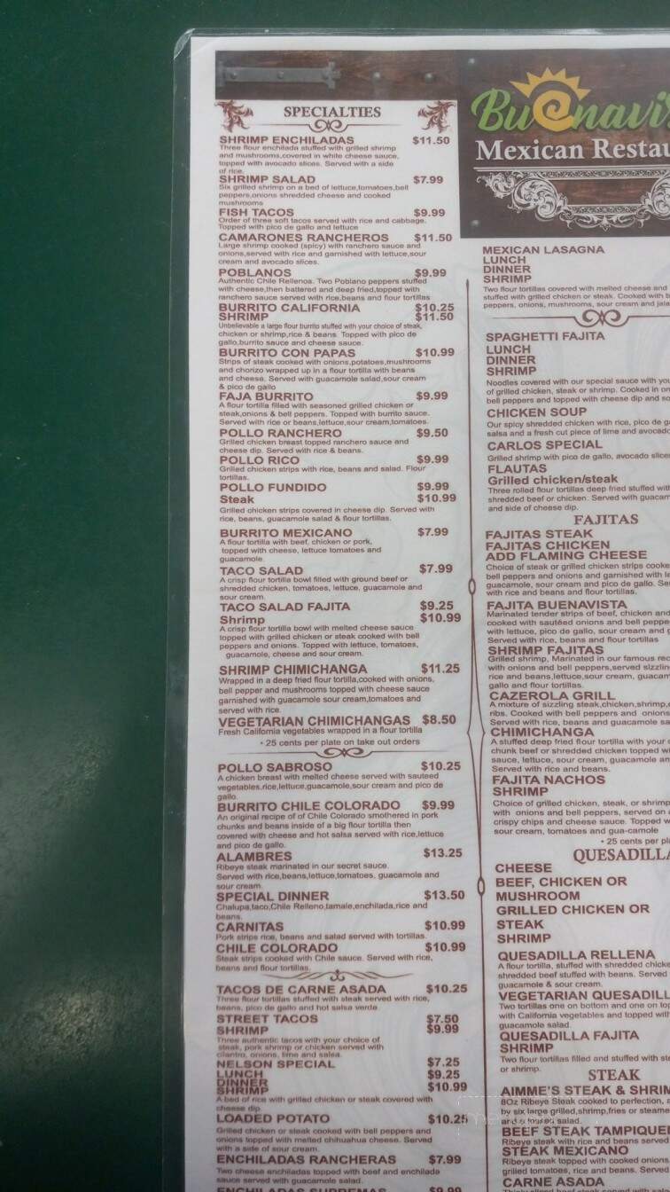 Buena Vista - Double Springs, AL menu_pic