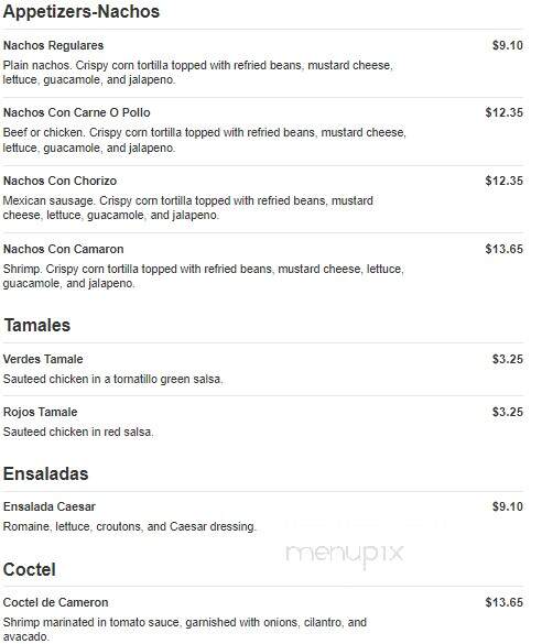 Casa Mariachi - Mechanicsburg, PA menu_pic