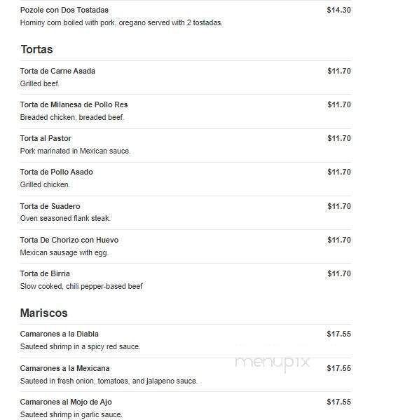 Casa Mariachi - Mechanicsburg, PA menu_pic