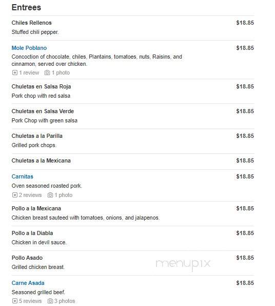 Casa Mariachi - Mechanicsburg, PA menu_pic