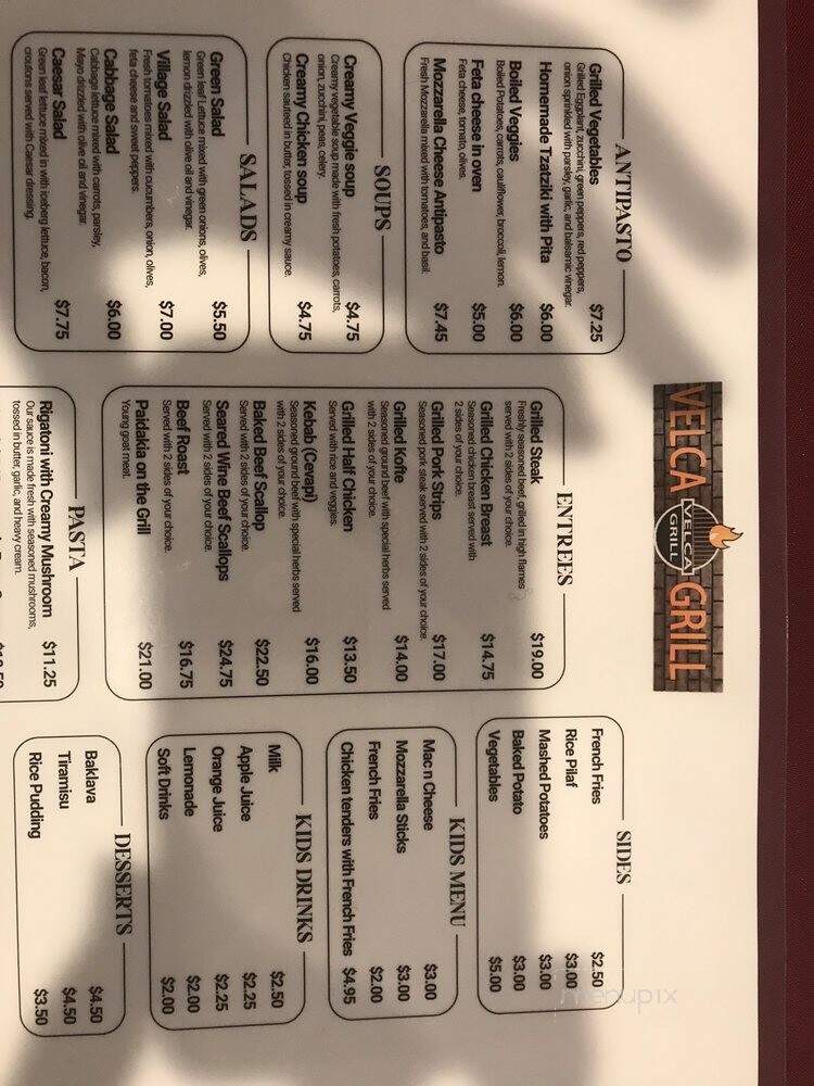 Velca Grill - Worthington, OH menu_pic