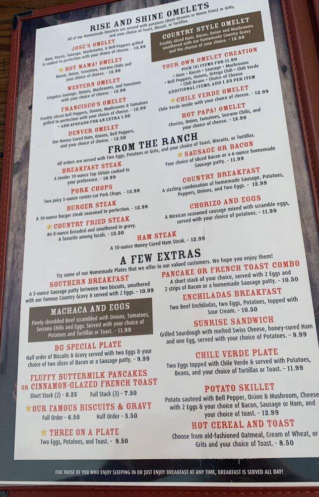 J's Country Kitchen - Santa Margarita, CA menu_pic