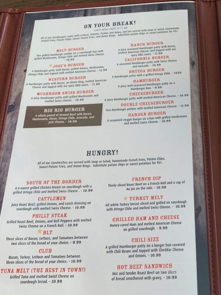 J's Country Kitchen - Santa Margarita, CA menu_pic