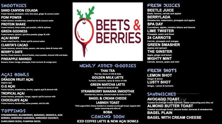 Beets & Berries - Santa Clarita, CA menu_pic