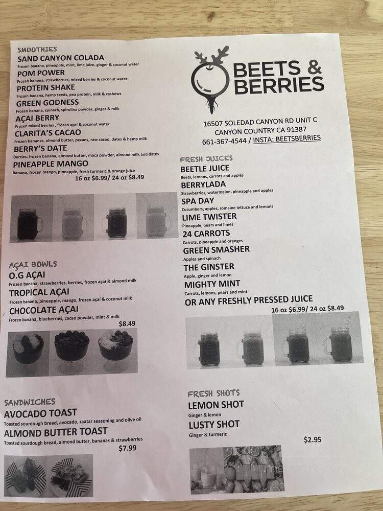 Beets & Berries - Santa Clarita, CA menu_pic
